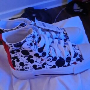 Mickey Mouse Woman's High-Top Sneakers - Black and White